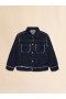  Dark Denim Jacket With Frayed Details