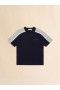  T-shirt With Colorblock Details Bluenavy