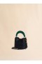  Venice Mini Bucket Bag In Leather Black/sphericalgreen