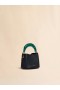  Venice Mini Bucket Bag In Leather Black/sphericalgreen