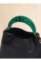  Venice Small Bag In Leather Black/sphericalgreen