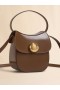  Brown Leather Butterfly Small Handbag Maroon