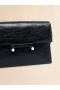  Craquel&eacute; Patent Leather Medium Envelope Bag Black