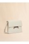  Cream Craquel&eacute; Patent Leather Medium Envelope Bag Limestone