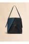  Deep Blue And Leather Reverse Hobo Bag Opal/black