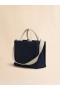  Blue Raffia-effect Small Tote Bag Ultramarine