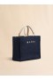  Blue Raffia-effect Small Tote Bag Ultramarine