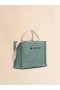  Green-coloured Raffia-effect Small Tote Bag Tea Green