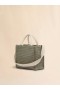  Green Raffia-effect Small Tote Bag Dustyolive