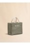  Green Raffia-effect Small Tote Bag Dustyolive