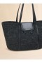  Medium Raffia-effect Trunkaroo Beach Bag Black
