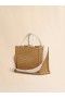  Natural-coloured Raffia-effect Small Tote Bag Rawsienna/natural