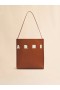  Small Brown Leather Museo Hobo Bag With Patches Moca/ivory