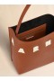  Small Brown Leather Museo Hobo Bag With Patches Moca/ivory