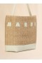  Small Natural Woven Fabric Museo Hobo Bag With Leather Patches Natural/ivory
