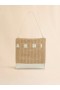  Small Natural Woven Fabric Museo Hobo Bag With Leather Patches Natural/ivory