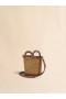  Tropicalia Small Bucket Bag In Brown Leather And Raffia-effect Fabric Rawsienna