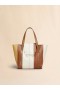  Cream, Brown, And Beige Leather Trunkaroo Medium Bag Butter Cream/moca/winter Wheat
