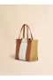  Cream, Brown, And Beige Leather Trunkaroo Medium Bag Butter Cream/moca/winter Wheat