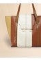  Cream, Brown, And Beige Leather Trunkaroo Medium Bag Butter Cream/moca/winter Wheat
