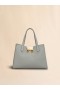  Grey Leather Trunkaroo Tote Handbag Storm