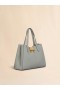  Grey Leather Trunkaroo Tote Handbag Storm