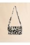  Shearling Animal Print Trunkaroo Soft Medium Shoulder Bag White/grey