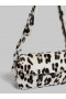  Shearling Animal Print Trunkaroo Soft Medium Shoulder Bag White/grey