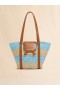  Small Blue Stripe Raffia-effect Trunkaroo Beach Bag Natural/rain