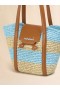 Small Blue Stripe Raffia-effect Trunkaroo Beach Bag Natural/rain