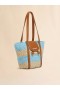  Small Blue Stripe Raffia-effect Trunkaroo Beach Bag Natural/rain