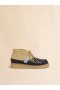  And Beige Leather Desert Boot With Para Rubber Sole Black/sand
