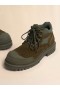  Green Suede Patchy Combat Boot Olive