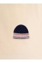  Deep Blue Wool Beanie With Striped Turn-up Ultramarine
