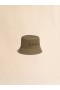  Green Organic Gabardine Bucket Hat With Embroidered Logo Olive