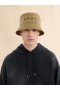  Green Organic Gabardine Bucket Hat With Embroidered Logo Olive