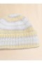  Grey Brushed Mohair Beanie With Stripes Tonic