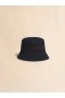  Organic Gabardine Bucket Hat With Embroidered Logo Black