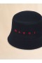  Organic Gabardine Bucket Hat With Embroidered Logo Black