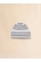  White Brushed Mohair Beanie With Stripes Lilywhite