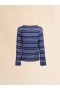  Blue Striped Boat Neck Jumper With Contrasting Back Ink