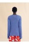  Blue Striped Boat Neck Jumper With Contrasting Back Ink