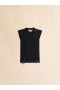  Cotton V-neck Vest Black