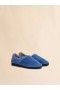  Blue Slip-on Loafer In Faux Fur Bluette