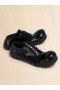  Patent Leather Wave Lace Up Black