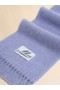  Indigo Brushed Alpaca Scarf With Fringes Blue Lilac
