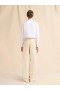  Cream Nappa Leather Trousers With Maxi Pleats Limestone
