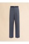  Grey Tropical Wool Trousers With Contrasting Waistband Graphite