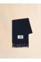  Deep Blue Brushed Alpaca Scarf With Fringes Blublack