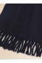  Deep Blue Brushed Alpaca Scarf With Fringes Blublack
